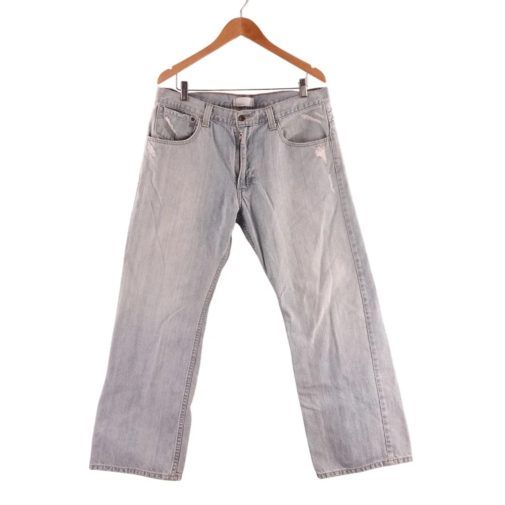 Levis SilverTab True Boot Jeans Mens 36x30 Light Wash Distressed Denim Baggy Y2K